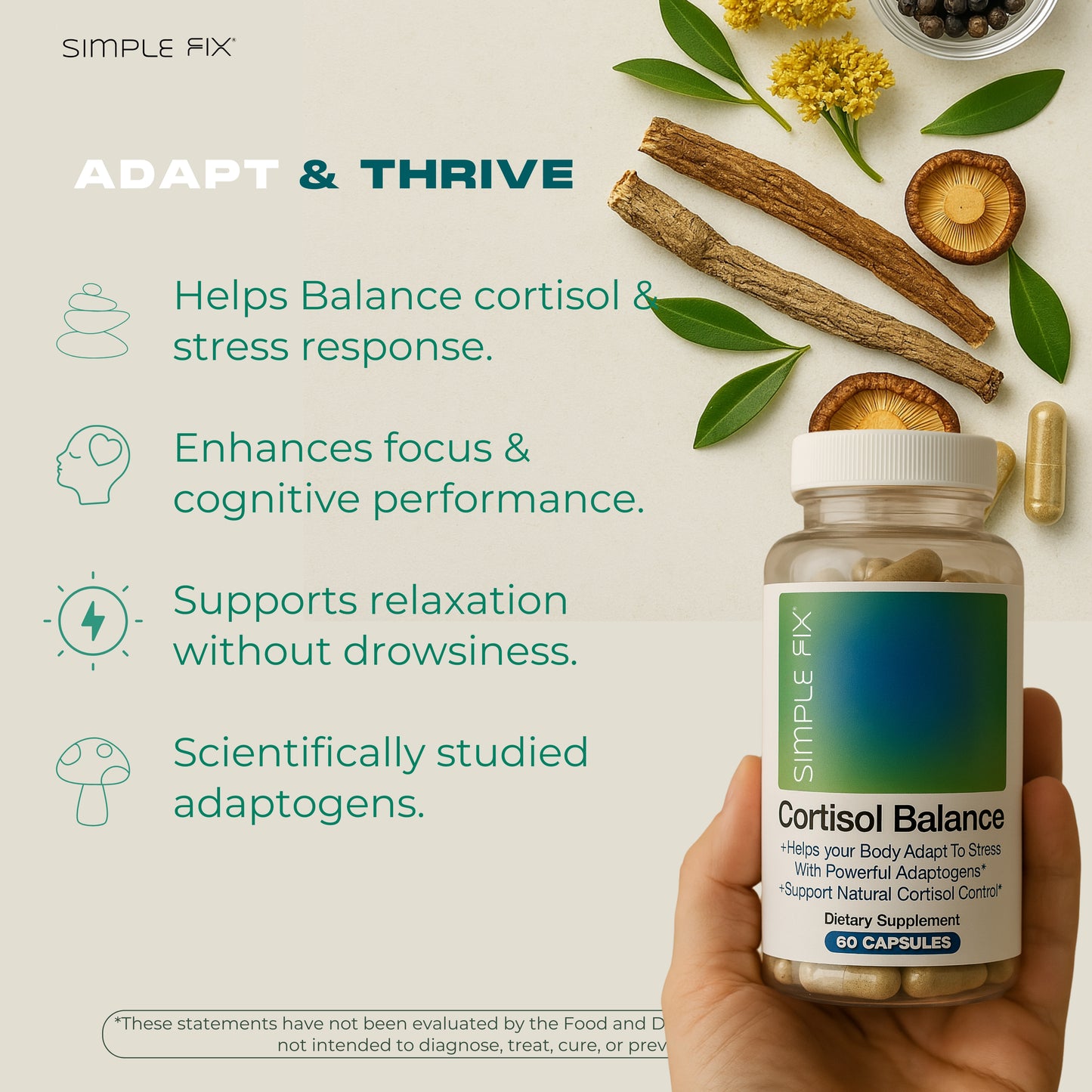 Cortisol Balance Supplement – Natural Support for Healthy Cortisol Levels and Adrenal Function