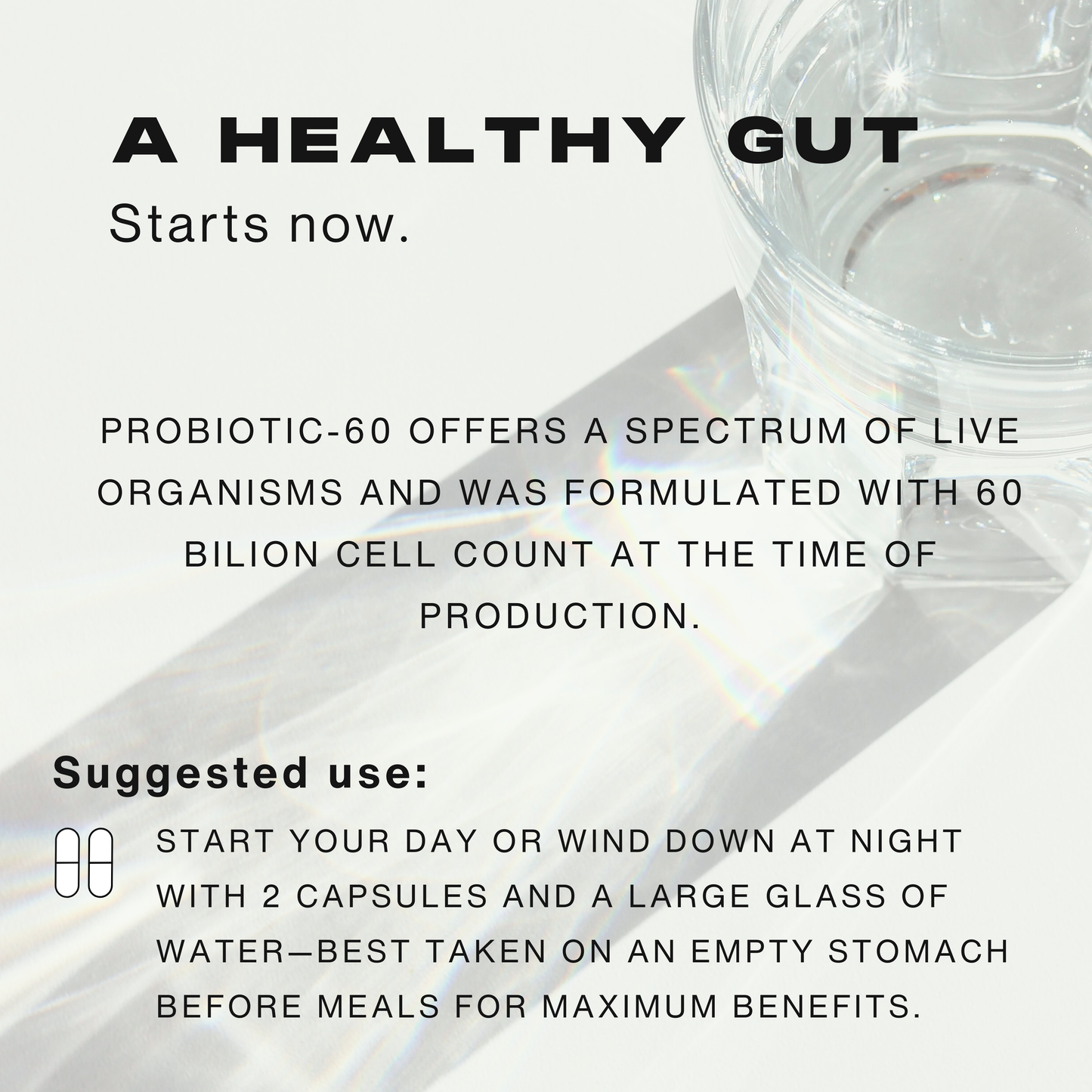 Probiotic 60 Billion CFU – High Potency Probiotics for Gut Health, Digestion & Immune Support – Delayed-Release Capsules with Prebiotics – Shelf-Stable & Vegan – Supports Bloating, Regularity & Microbiome Balance